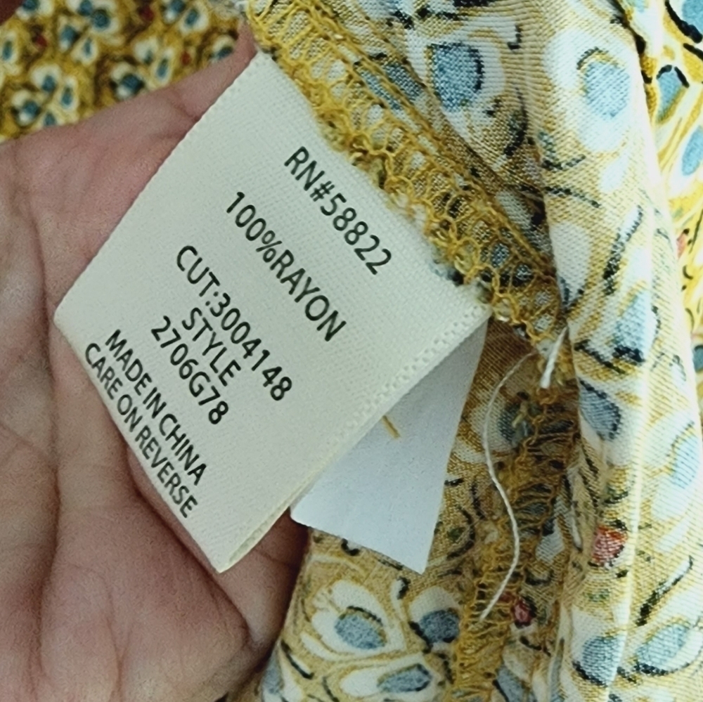 MAX Studio Gold and Blue Flutter Sleeve Top - Picture 8 of 8